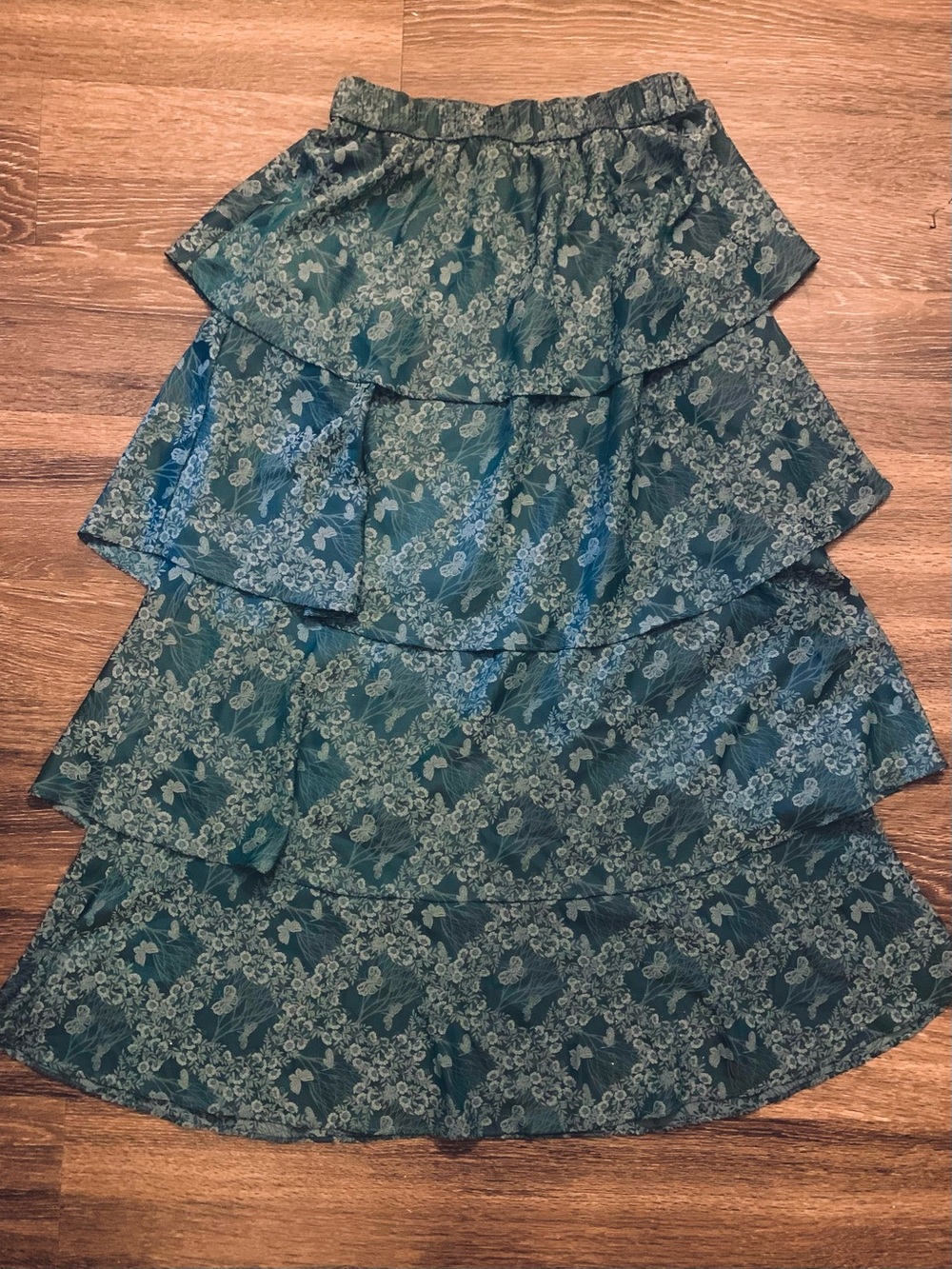 Tiered Floral Midi Skirt